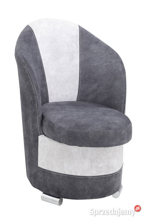 Fotel Tapicerowany Jasnoszary Chromowe Nóżki Rzeszów