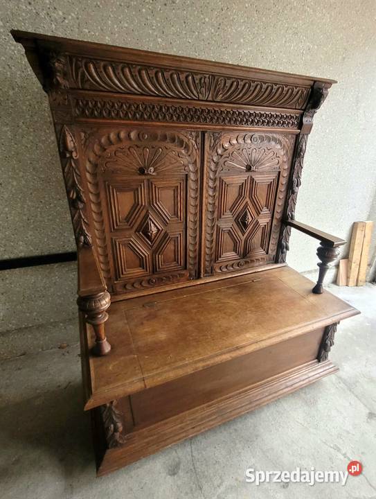 ŁAWKA ZE SKRZYNIĄ drewno Nysa