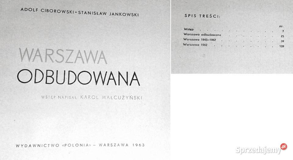 Warszawa odbudowana 19451963 Adolf Ciborowski sprzedam