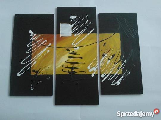 TRYPTYK obraz ręcznie malowany ABSTRAKCJA prezen Radom