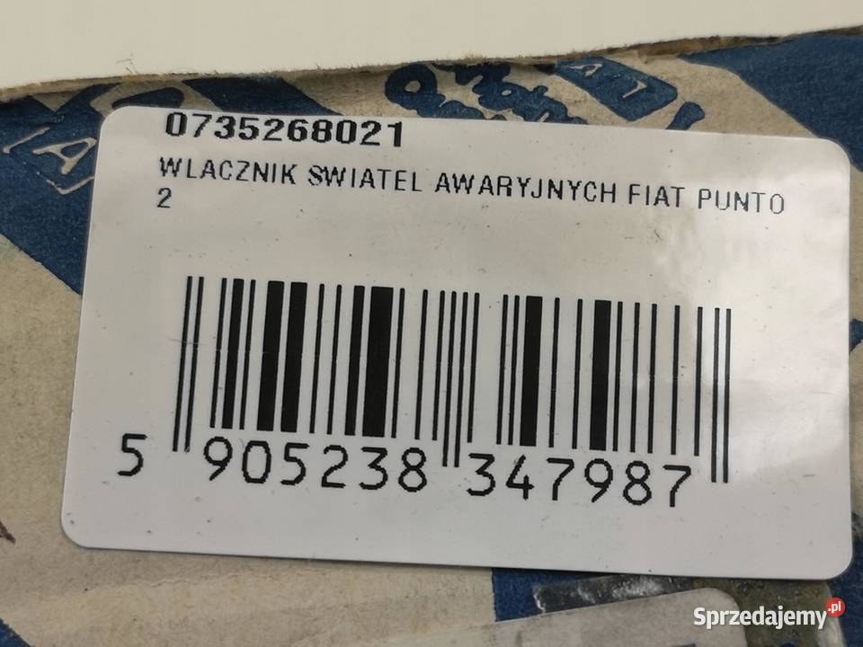 PANEL ŚWIATŁA AWARYJNEGO FIAT PUNTO 19992003