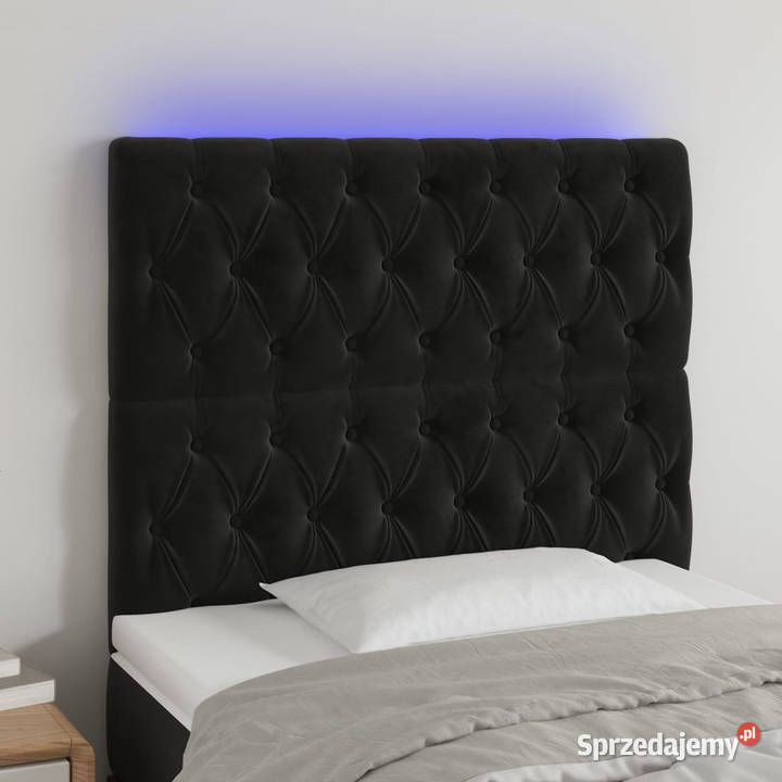 Zagłówek do łóżka z LED czarny 90x7x118128 sprzedam