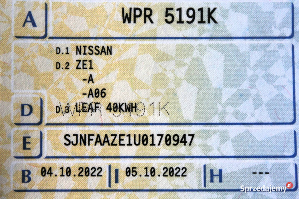 Nissan Leaf SalonPL FV23 40Khw NissanConnect elektryczne lusterka Sokołów