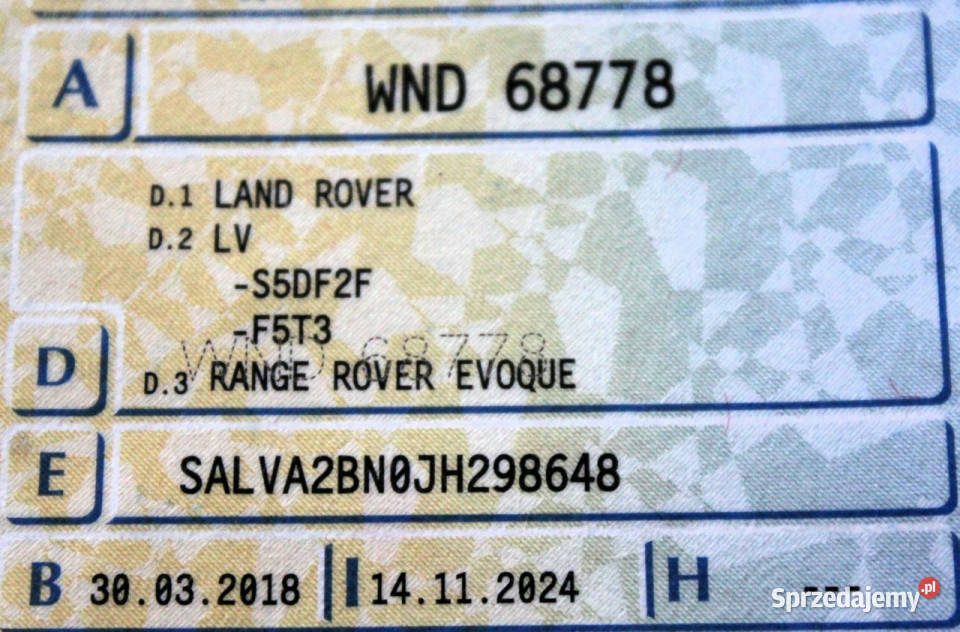 Land Rover Range Rover Evoque 4x4 SalonPL 150 Sokołów