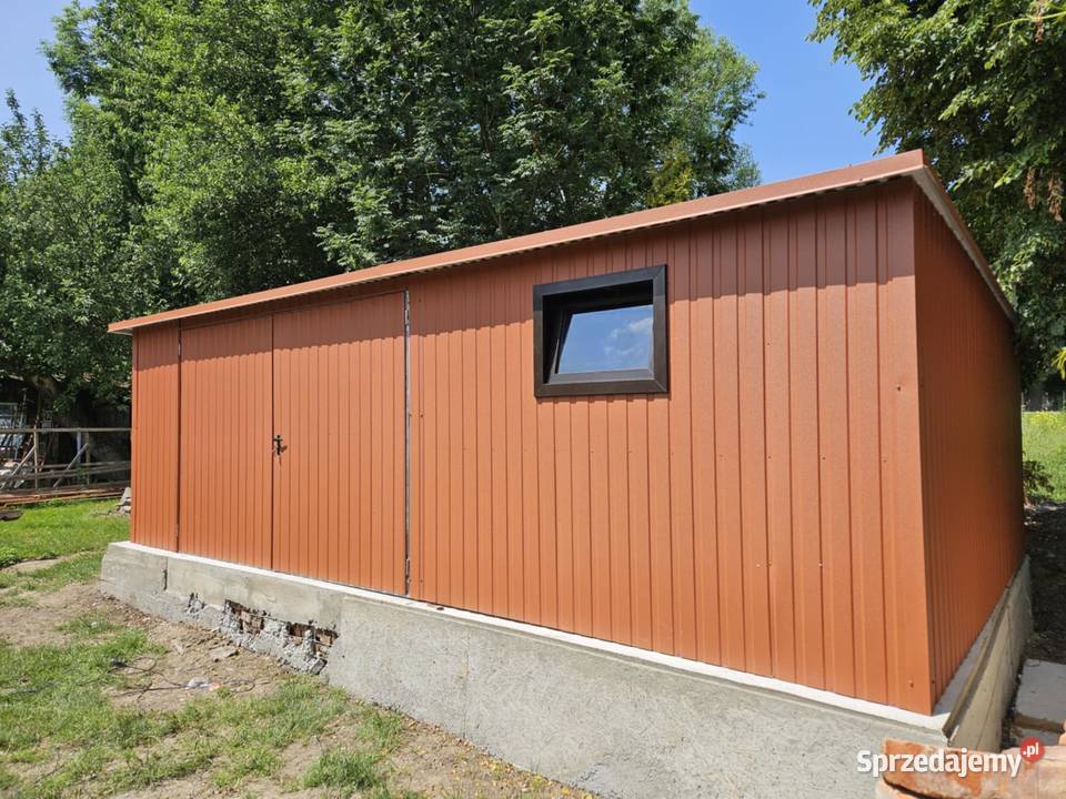 Garaż Blaszany Drewnopodobny 12x6 Poziom Profil Łódź