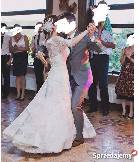 Piękna suknia ślubna Gala Dei ecru 3638 retro biały Damska