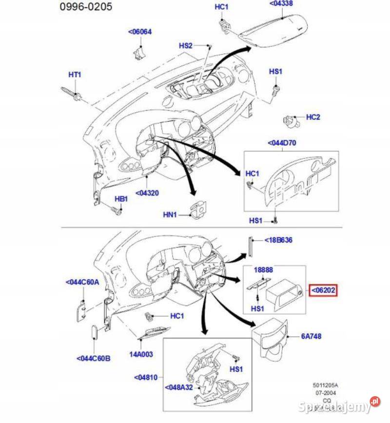 SCHOWEK PÓŁKA FORD KA 9608 ORYGINAŁ zASO NOWY