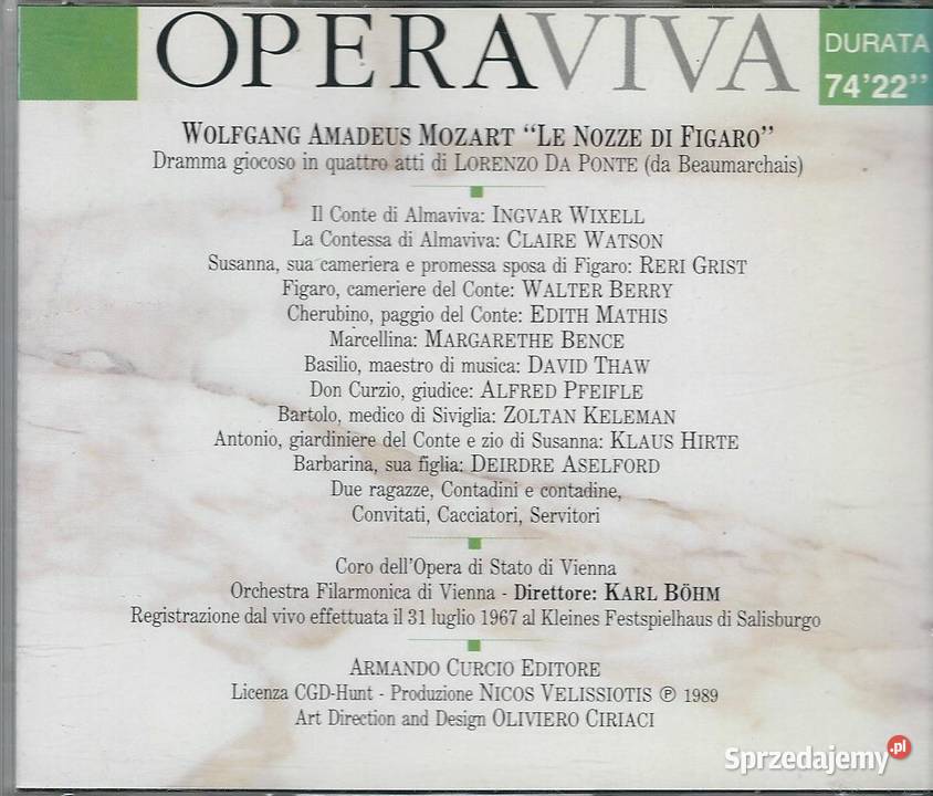 CD Mozart Le Nozze di Figaro 1989 Muzyka mazowieckie Brwinów