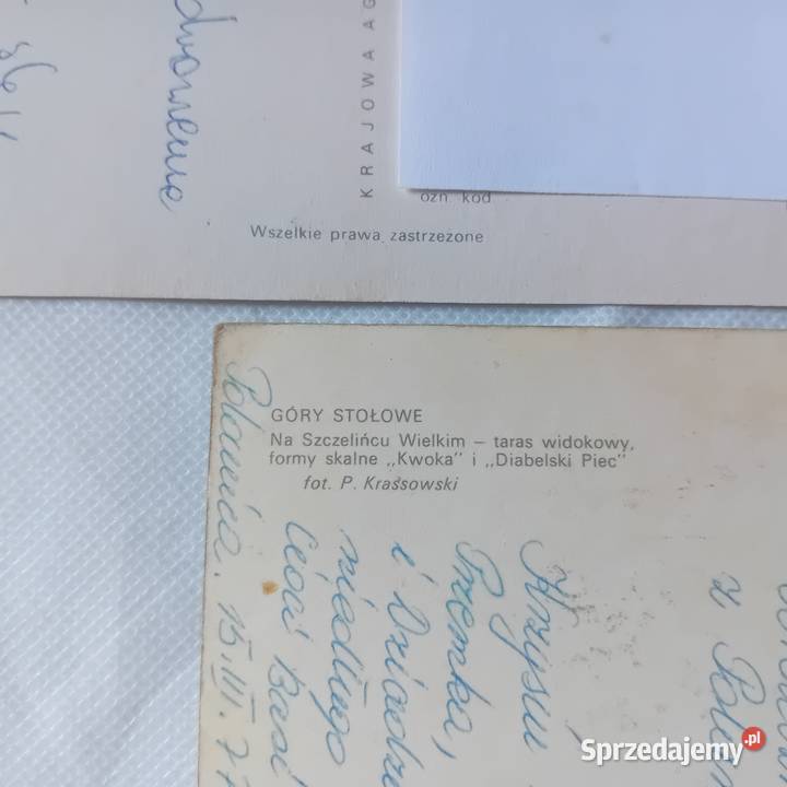 Zestaw 3 pocztówek Góry Stołowe KAW 197582 r sprzedam