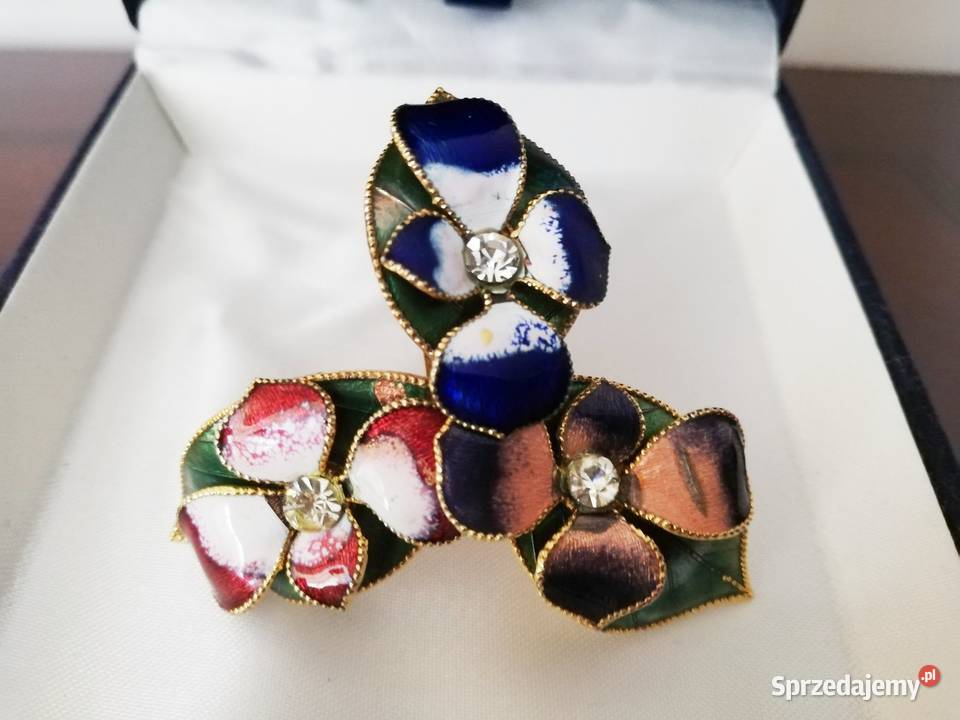 Antyczna broszka jubilerska z emalią Pozostałe lubelskie Lublin