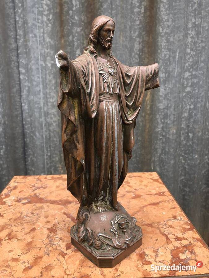Jezus Figurka zabytkowa sygnowana łódzkie Łowicz