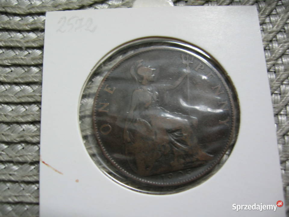 Wielka Brytania 1 Pens 1905r W Holderze Kalisz