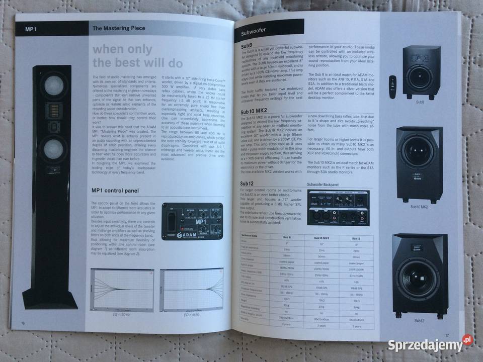 ADAM Studio Monitors pro audio catalogue 042006 Kępice sprzedam