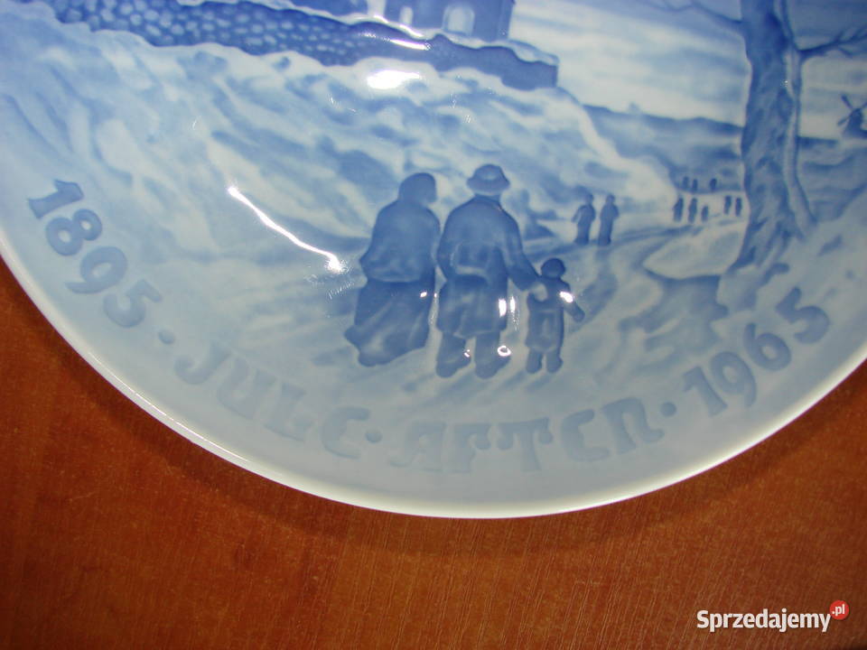 BG kobaltowy talerz świąteczny 1965 Pruszcz Gdański sprzedam