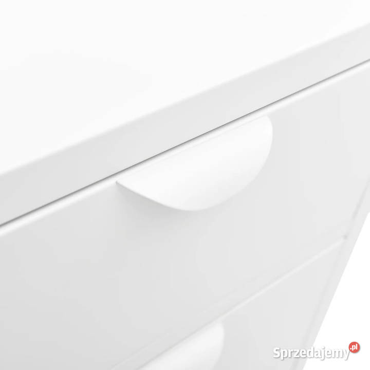 Komoda biała 75x35x70 stal i szkło hartowane