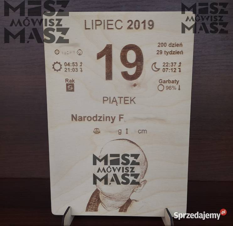 Karta z kalendarza Urodziny Witaj na świecie Rękodzieło Antyki, Sztuka, Kolekcje Racot sprzedam