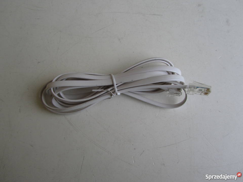 Kabel telefoniczny biały wtyk RJ11 6p6c RJ45 Olecko