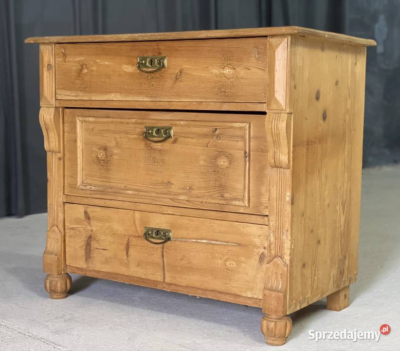 Rustykalna komoda sosnowa 3 szuflady lite drewno