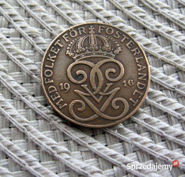 Szwecja 2 Ore 1916r Antyki, Sztuka, Kolekcje