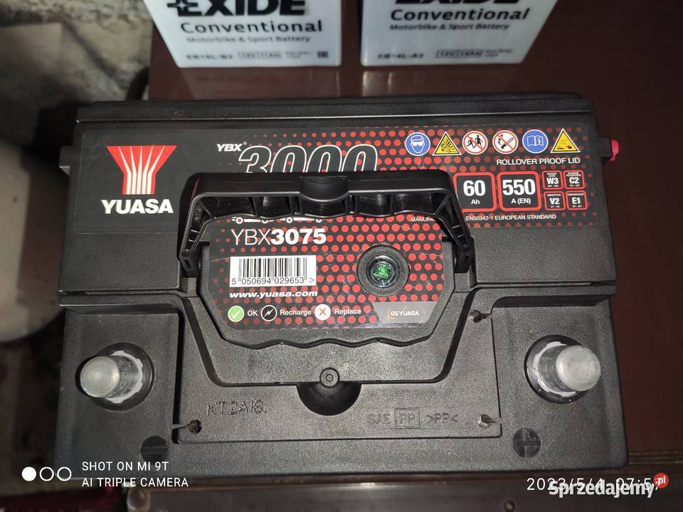Akumulator kwasowy samochodowy Yuasa YBX 3000 Układ elektryczny Kołobrzeg sprzedam