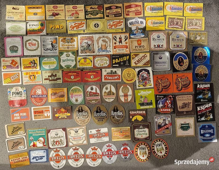 Etykiety piwne zestaw 210 etykiet piwnych Ząbki