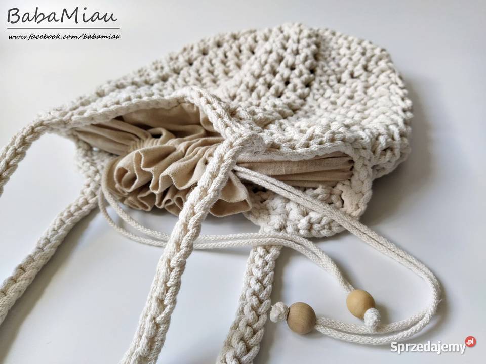 Torba ażurowa w stylu Boho szydełkowa bawełniana kujawsko-pomorskie Bydgoszcz