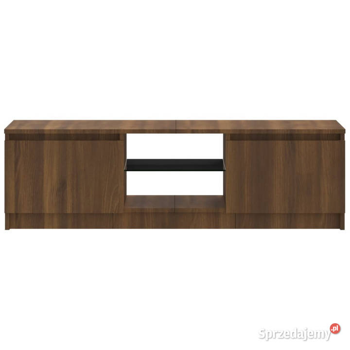 Szafka pod TV z LED brązowy dąb 120x30x355 Warszawa