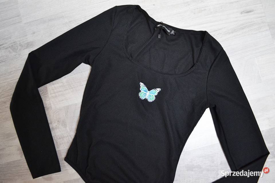 PrettyLittleThing body czarne motylek długi Bluzki i koszule kujawsko-pomorskie Toruń sprzedam