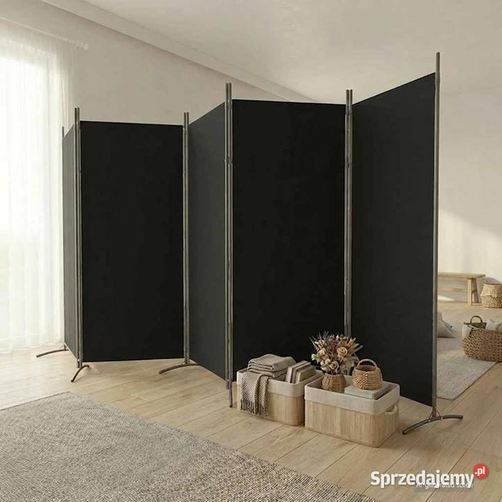 vidaXL Parawan 5panelowy czarny 433x180