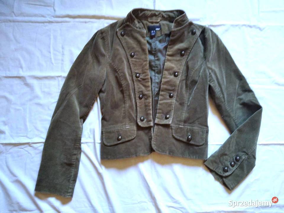 sztruksowa marynarka oliwkowa militarna HM r M pomorskie Gdańsk