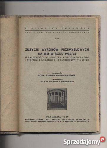 Zużycie wyrobów przemysłowych na wsi w roku