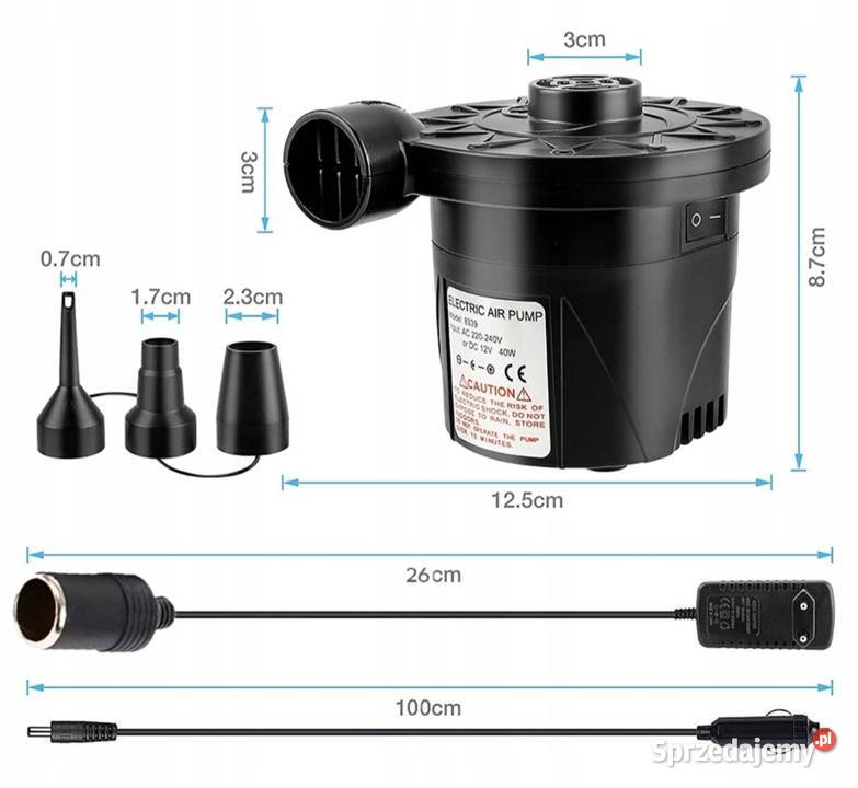 Pompka do materacapontonu basenu 2w1 230v 12v małopolskie Kąśna Górna