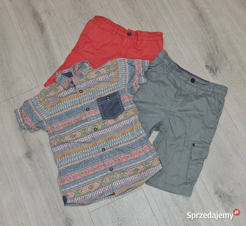 Zestaw chłopiec koszula szorty spodenki 122 Łódź
