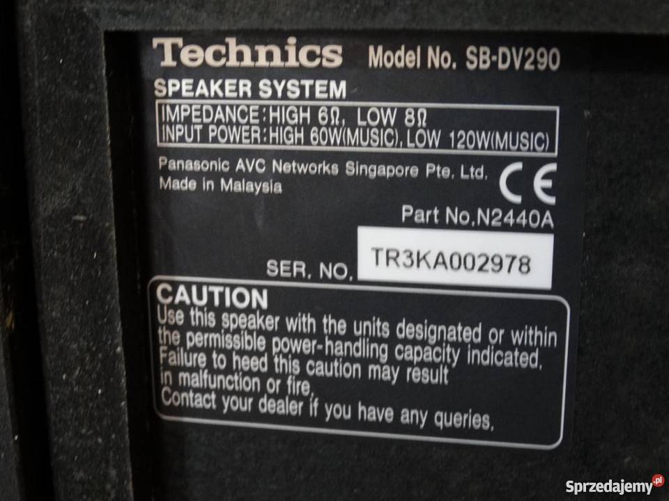 Kolumny Technics SBDV290 2 x 120 wat WYSYŁKA Jasło