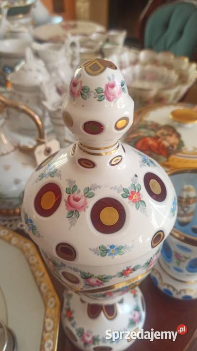 Bohemia wazon w stylu Biedermeier szkło rubinowe Gdańsk sprzedam