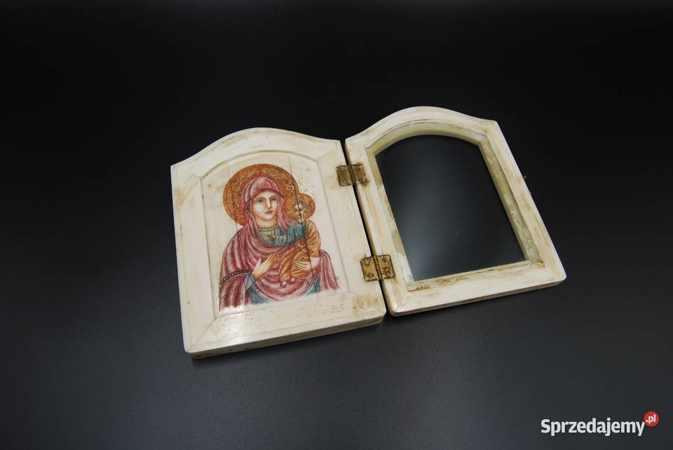 Piękna kapliczka z kości Madonna z Dzieciątkiem Antyki wielkopolskie Poznań sprzedam