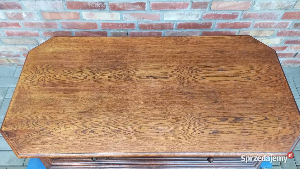 Stolik kawowy dębowy z szufladami holenderski Gawroniec