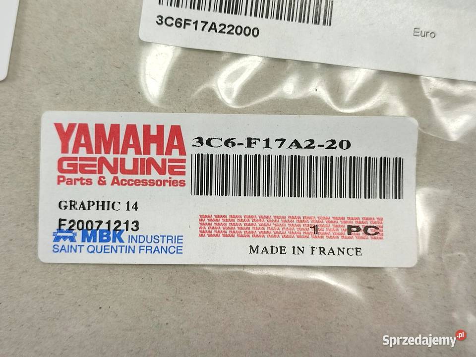 NAKLEJKA AEROXR PRAWY ZADUPEK YAMAHA YQ50 AEROX