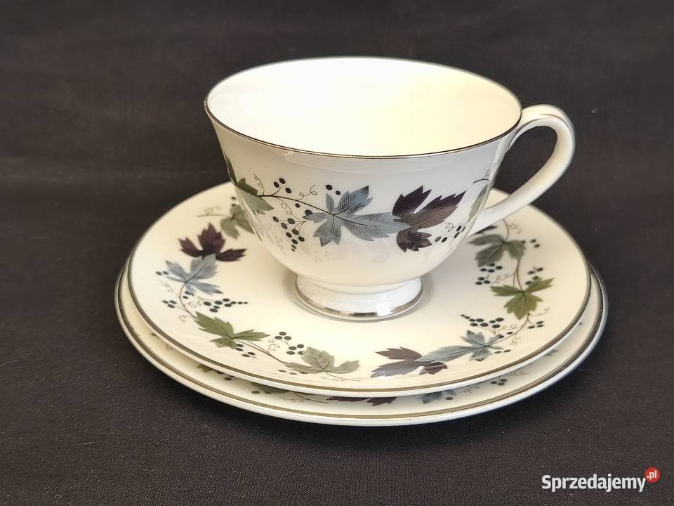 Zestaw kawowy angielski Royal Doulton Burgundy lubelskie Chełm