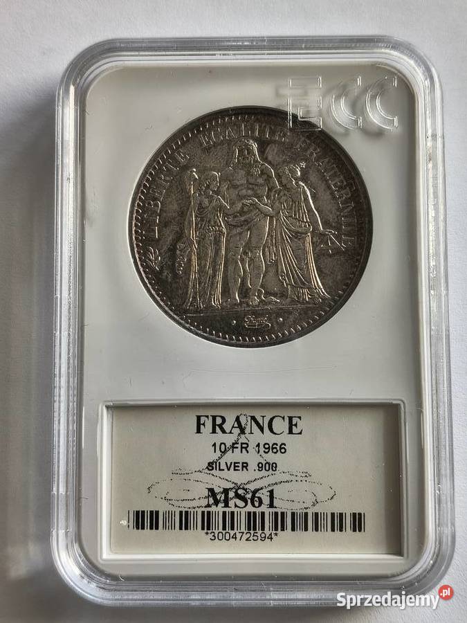 10 franków 1966 Francja Herkules srebro Ag 900 zachodniopomorskie Szczecin