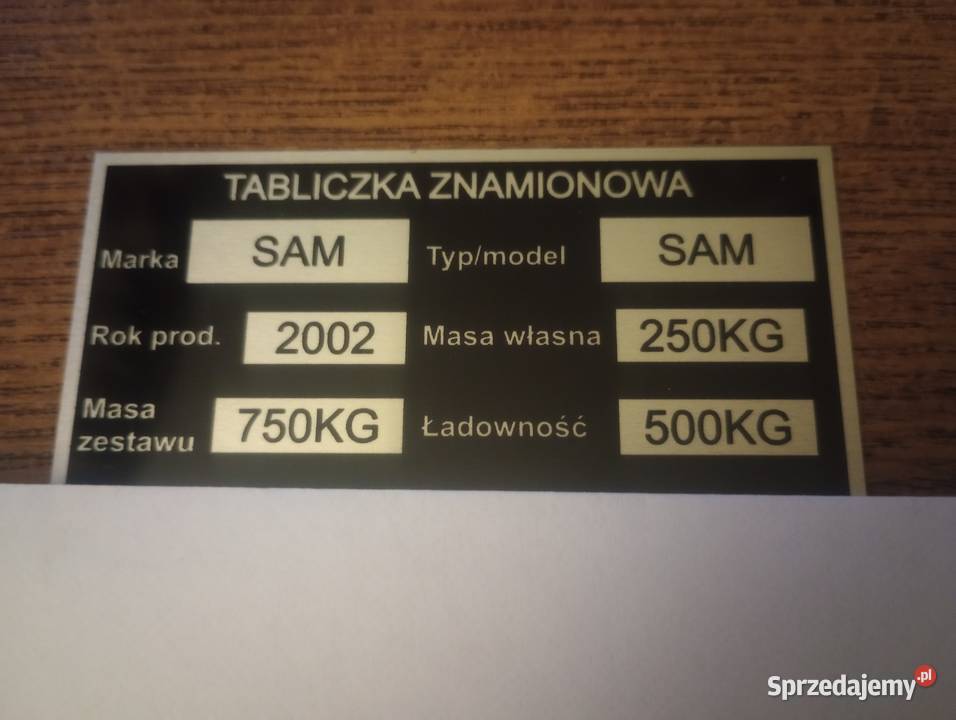 Przyczepka SAMPOZOSTAŁOŚCI zarejestrowana OC DMC Oświęcim