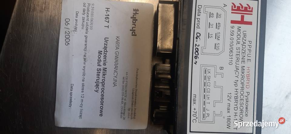 Mikroprocesor H167T Polonez osobowe Wyposażenie elektryczne Kraków