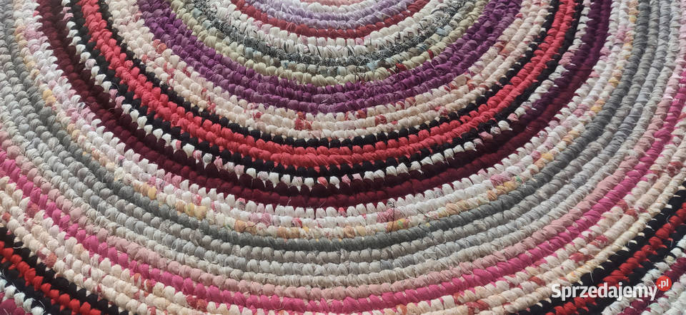 Dywan okrągły 137 rękodzieło zero waste Łódź sprzedam