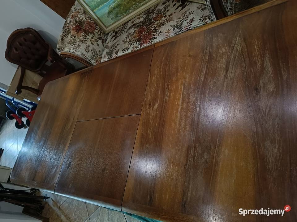 Stół ludwikowski rozkładany i 4 krzesła 75cm Lipno