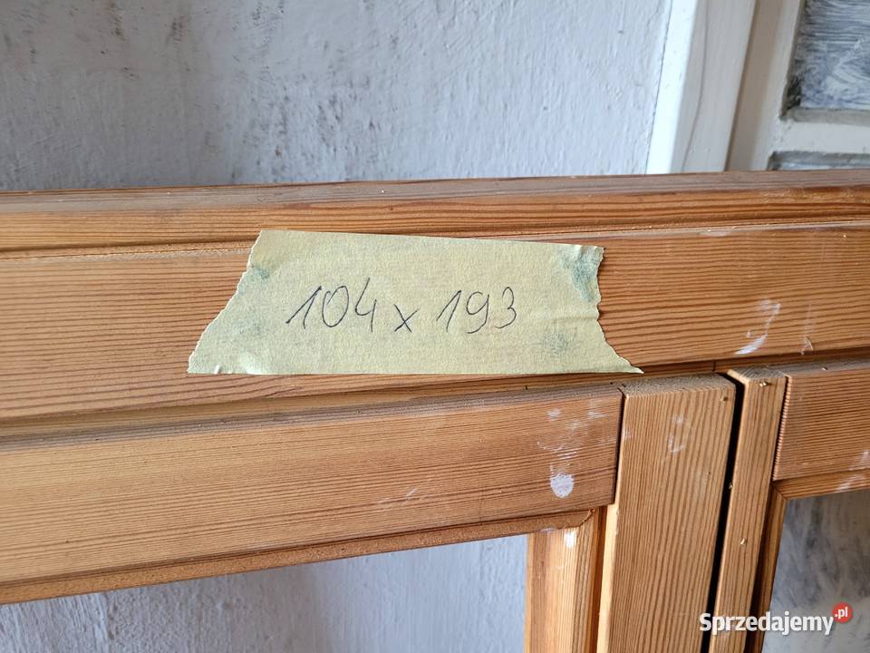 okno drewniane 104x193 trzyskrzydłowe surowe bez opolskie Turawa