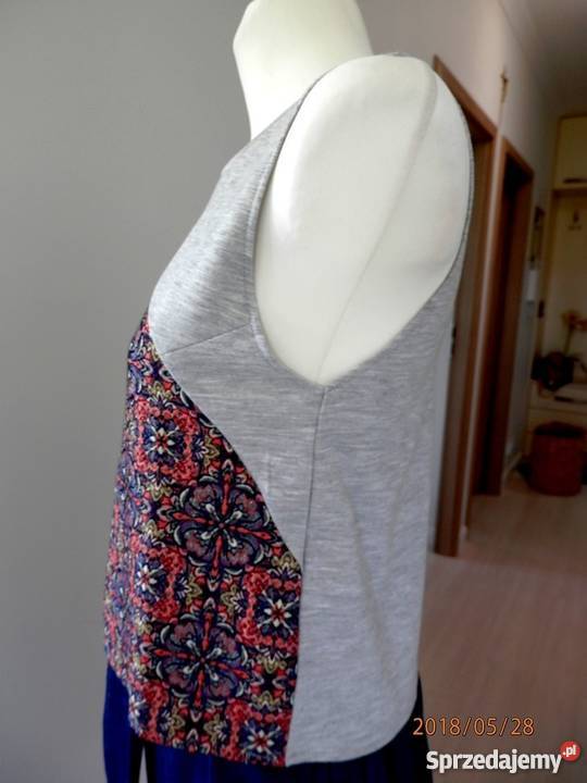 Bluzka Zara Crop Top Do Spodni z Wysokim Stanem kolorowy Łomża