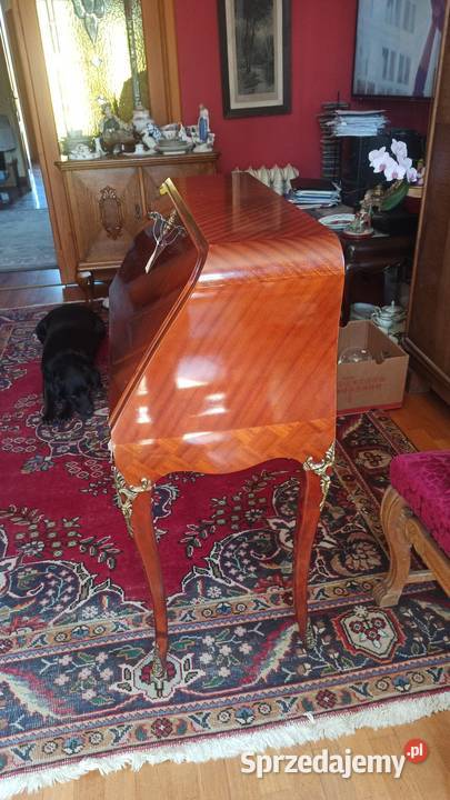 Sekretarzyk Intarsje Okucia Politura Zaokrąglone pomorskie Gdańsk sprzedam