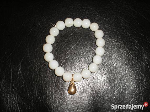 Bransoletka białe korale