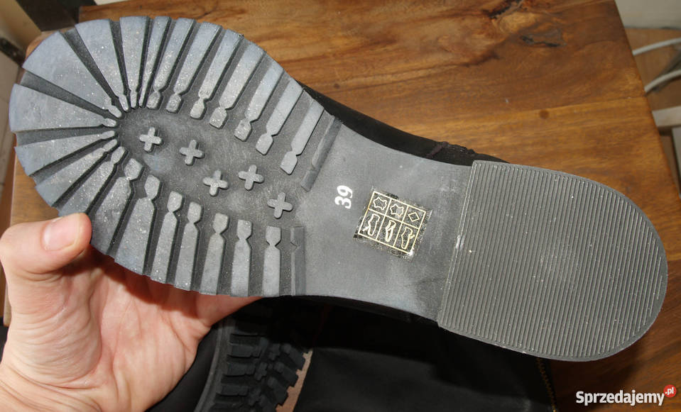 Ocieplane oficerki 39 kozaki SKÓRA sztyblety czarny