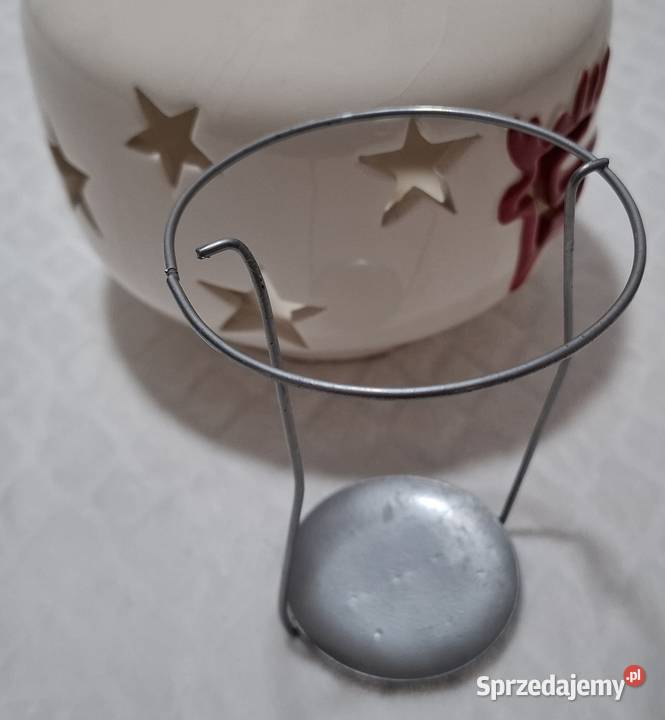 Lampion świecznik świąteczny czerwony renifer Wyposażenie wnętrz